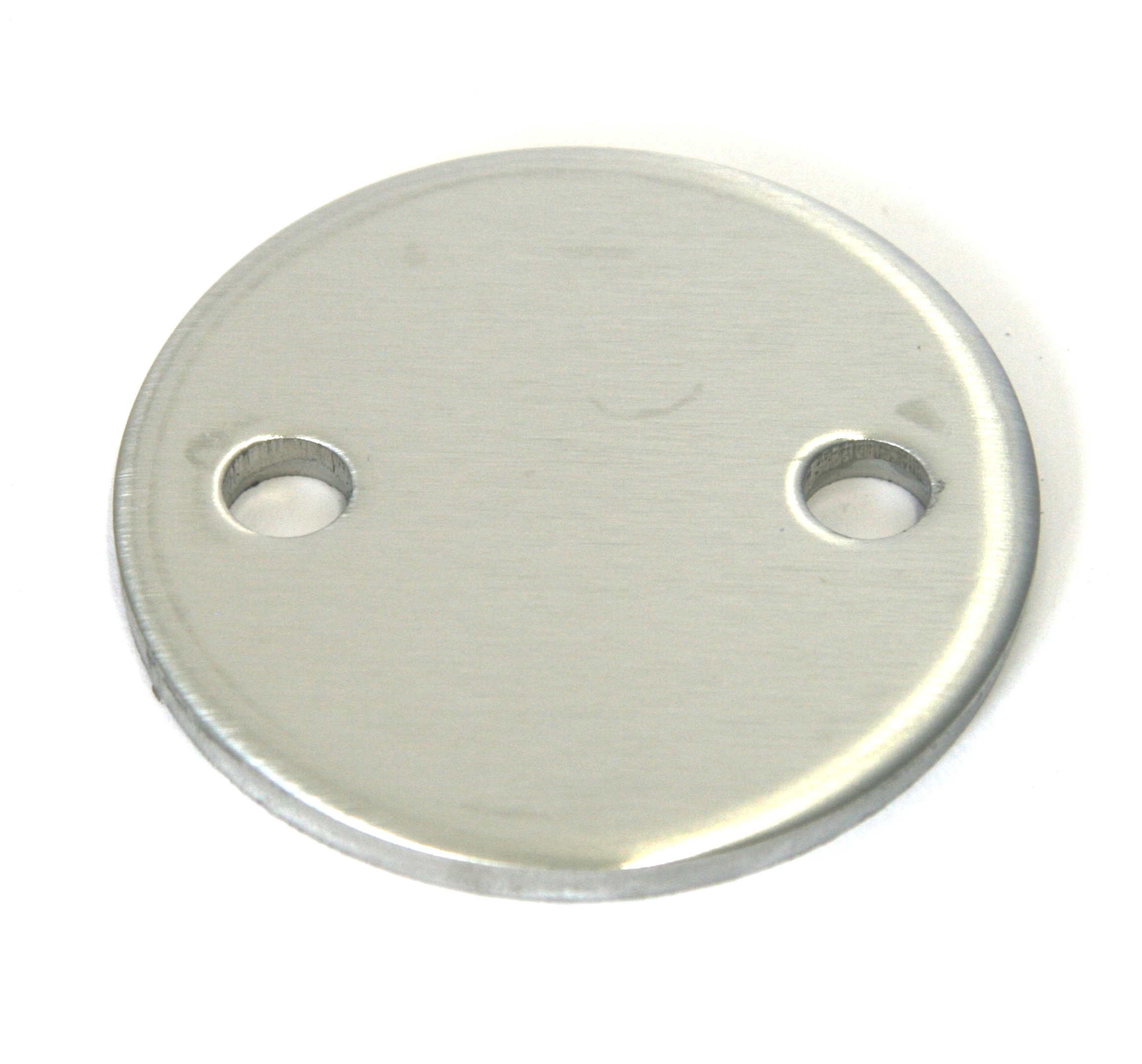 Edelstahlronde gelocht Ø 80 x 6 mm, 2 Löcher Ø 11 mm, Material 1.4571, geschliffen K240