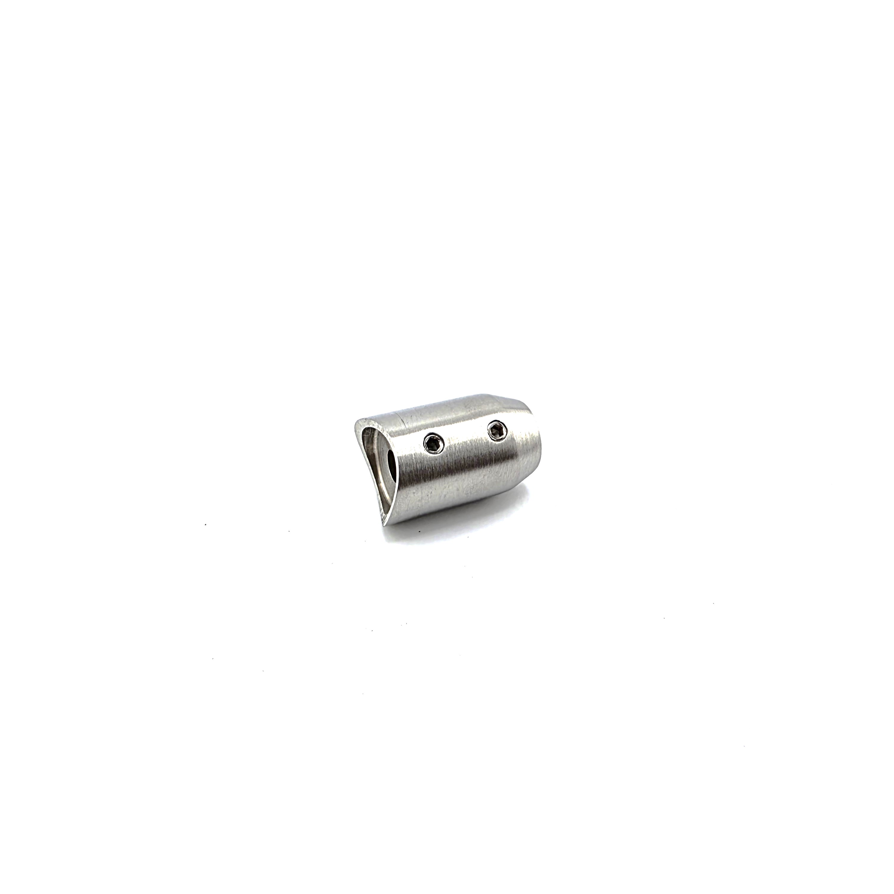 Edelstahl Querstabhalter mit Kopfbohrung für 12 mm Rundstahl und Anschluss Ø 42,4 mm