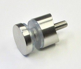 Punkthalter aus Edelstahl Ø 30 mm mit Gewindestift M8x40 mm, Anschluss für Rohr Ø 33,7 mm 